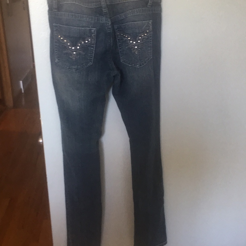 Skinny jeans rhinestones pockets